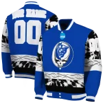 personalized georgia state panthers circle skull blue black varsity jacket best selling