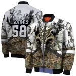 personalized georgia state panthers deer skull camouflage white bomber jacket best selling