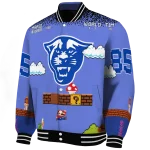 personalized georgia state panthers mario blocks blue black varsity jacket best selling