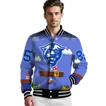 personalized georgia state panthers mario blocks blue black varsity jacket best selling