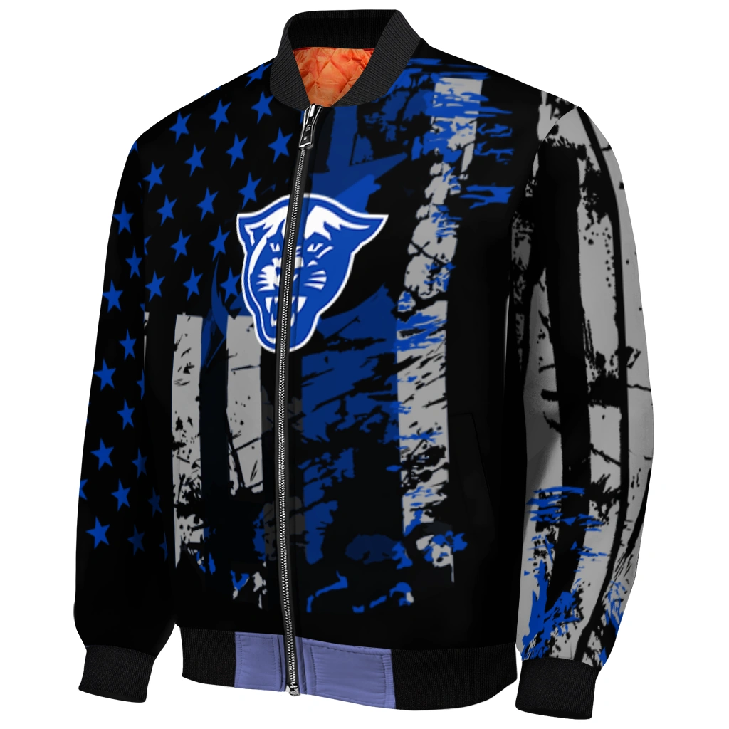 personalized georgia state panthers star stripes blue black bomber jacket fashion forward personalized georgia state panthers star stripes blue black bomber jacket fashion forward