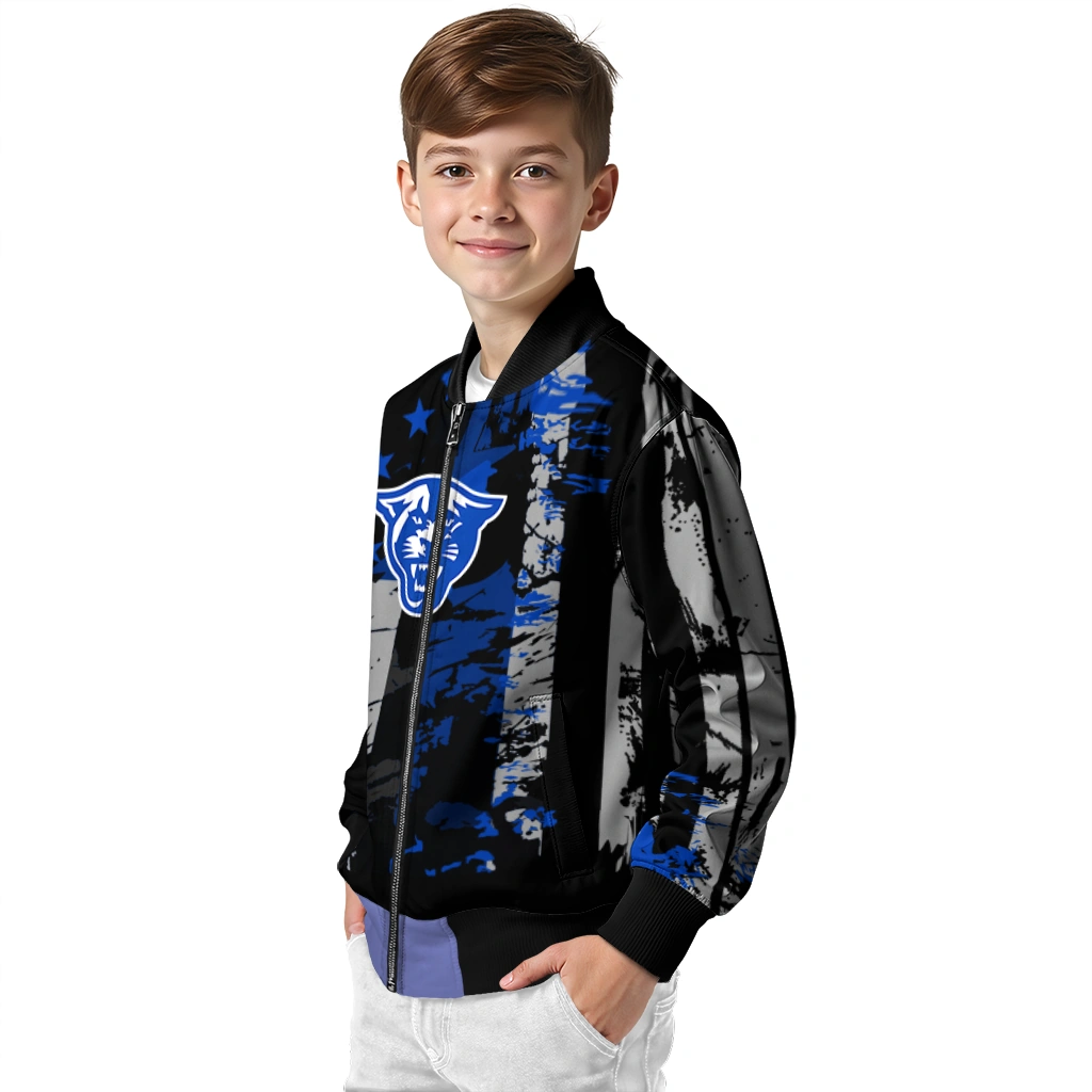 personalized georgia state panthers star stripes blue black bomber jacket trendy personalized georgia state panthers star stripes blue black bomber jacket trendy