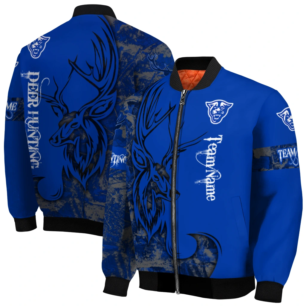 personalized georgia state panthers tribal deer art blue bomber jacket best selling personalized georgia state panthers tribal deer art blue bomber jacket best selling