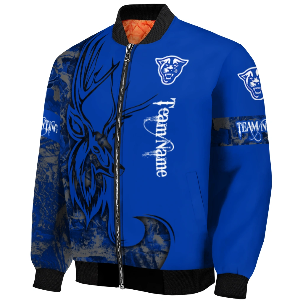 personalized georgia state panthers tribal deer art blue bomber jacket fashion forward personalized georgia state panthers tribal deer art blue bomber jacket fashion forward
