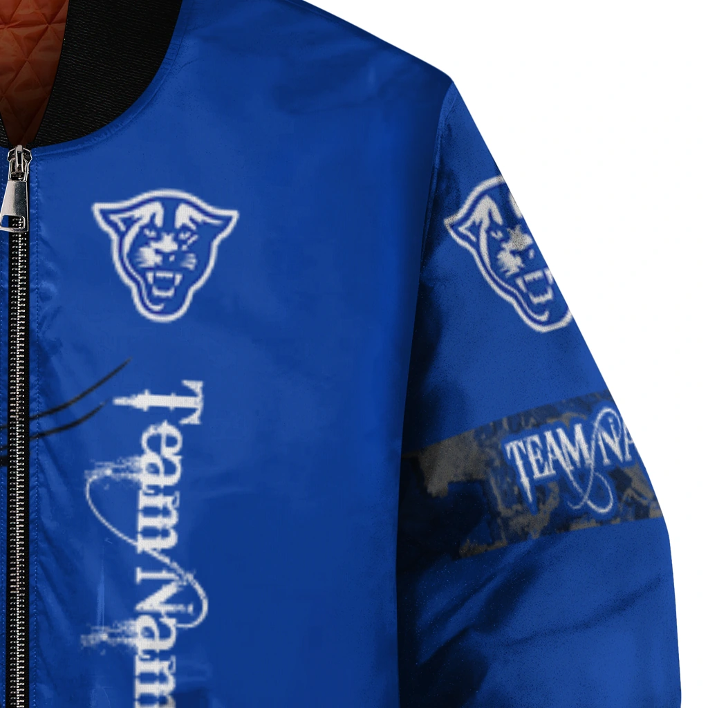 personalized georgia state panthers tribal deer art blue bomber jacket premium grade personalized georgia state panthers tribal deer art blue bomber jacket premium grade