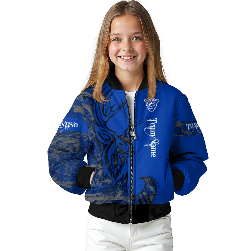 personalized georgia state panthers tribal deer art blue bomber jacket top rated personalized georgia state panthers tribal deer art blue bomber jacket top rated