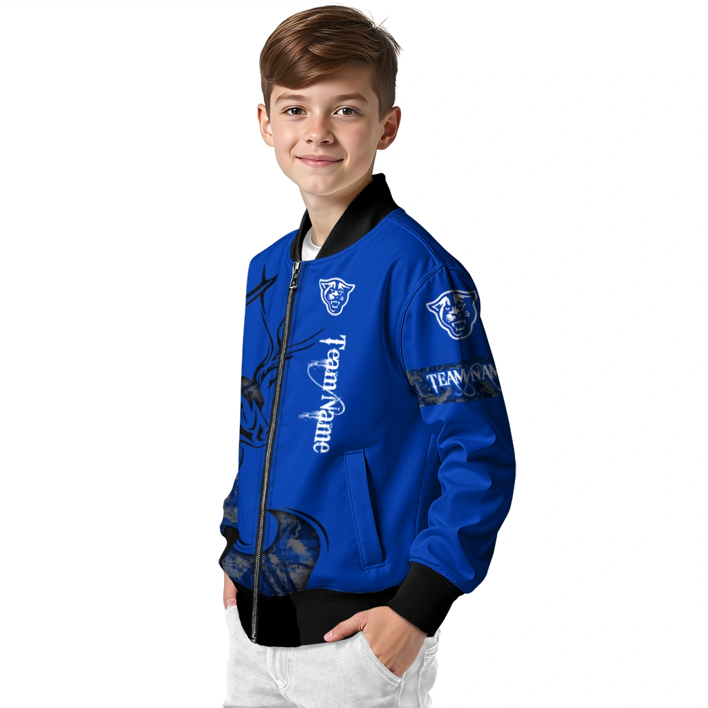 personalized georgia state panthers tribal deer art blue bomber jacket trendy personalized georgia state panthers tribal deer art blue bomber jacket trendy