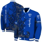 personalized georgia state panthers tribal deer art blue varsity jacket best selling