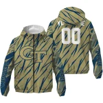 personalized georgia tech yellow jackets abstract streaks gold windbreaker jacket best selling
