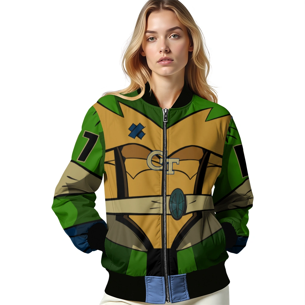 personalized georgia tech yellow jackets turtle armor bomber jacket latest model personalized georgia tech yellow jackets turtle armor bomber jacket latest model