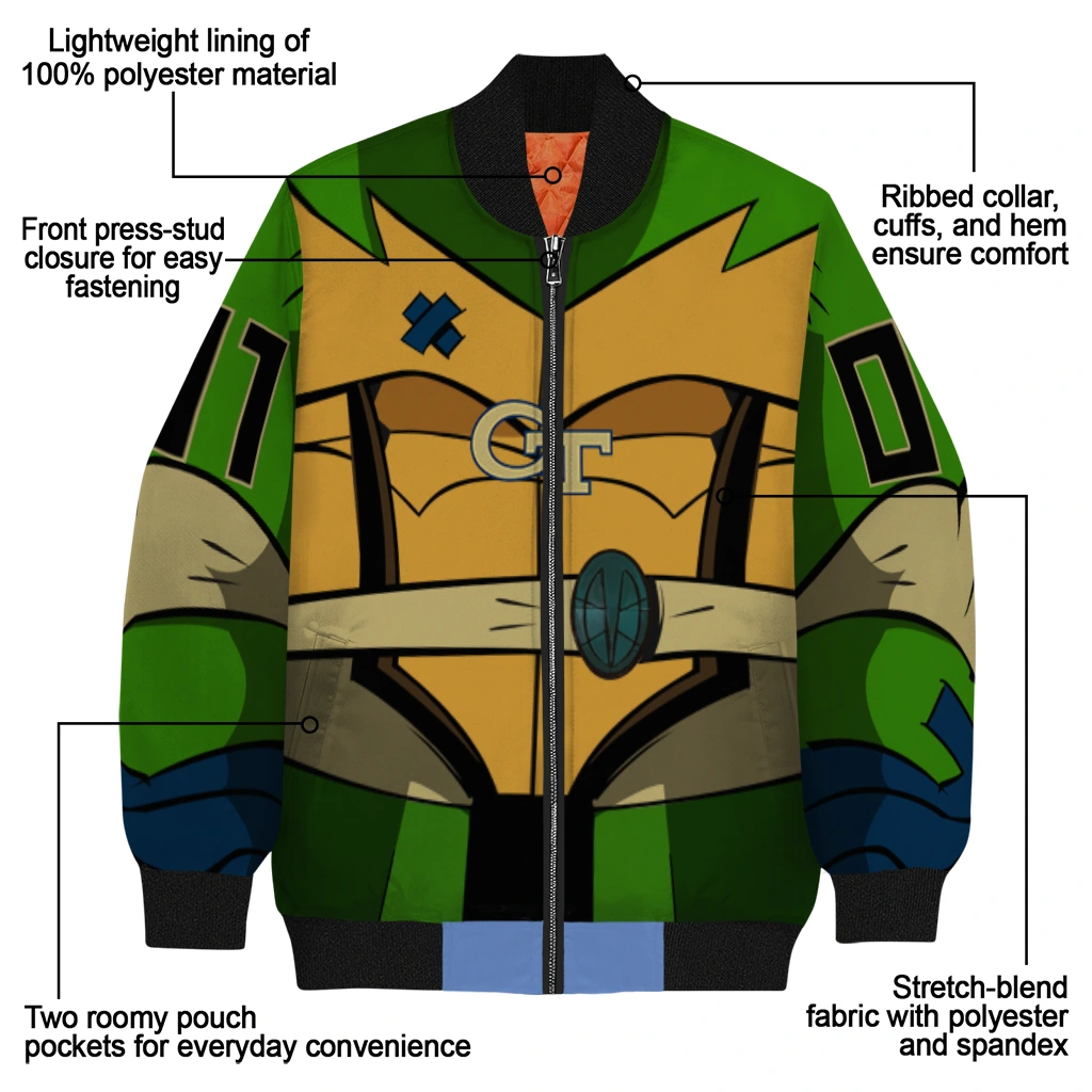 personalized georgia tech yellow jackets turtle armor bomber jacket new arrival personalized georgia tech yellow jackets turtle armor bomber jacket new arrival