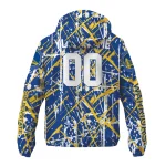 personalized golden state warriors brushstroke pattern blue windbreaker jacket best selling