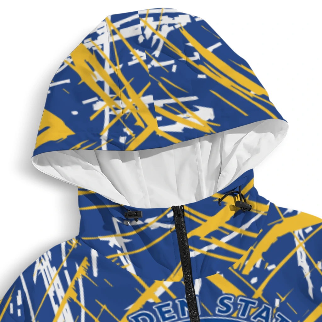 personalized golden state warriors brushstroke pattern blue windbreaker jacket premium grade personalized golden state warriors brushstroke pattern blue windbreaker jacket premium grade