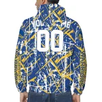 personalized golden state warriors brushstroke pattern blue windbreaker jacket best selling