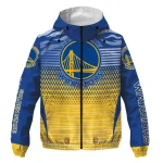 personalized golden state warriors pattern layers blue windbreaker jacket best selling