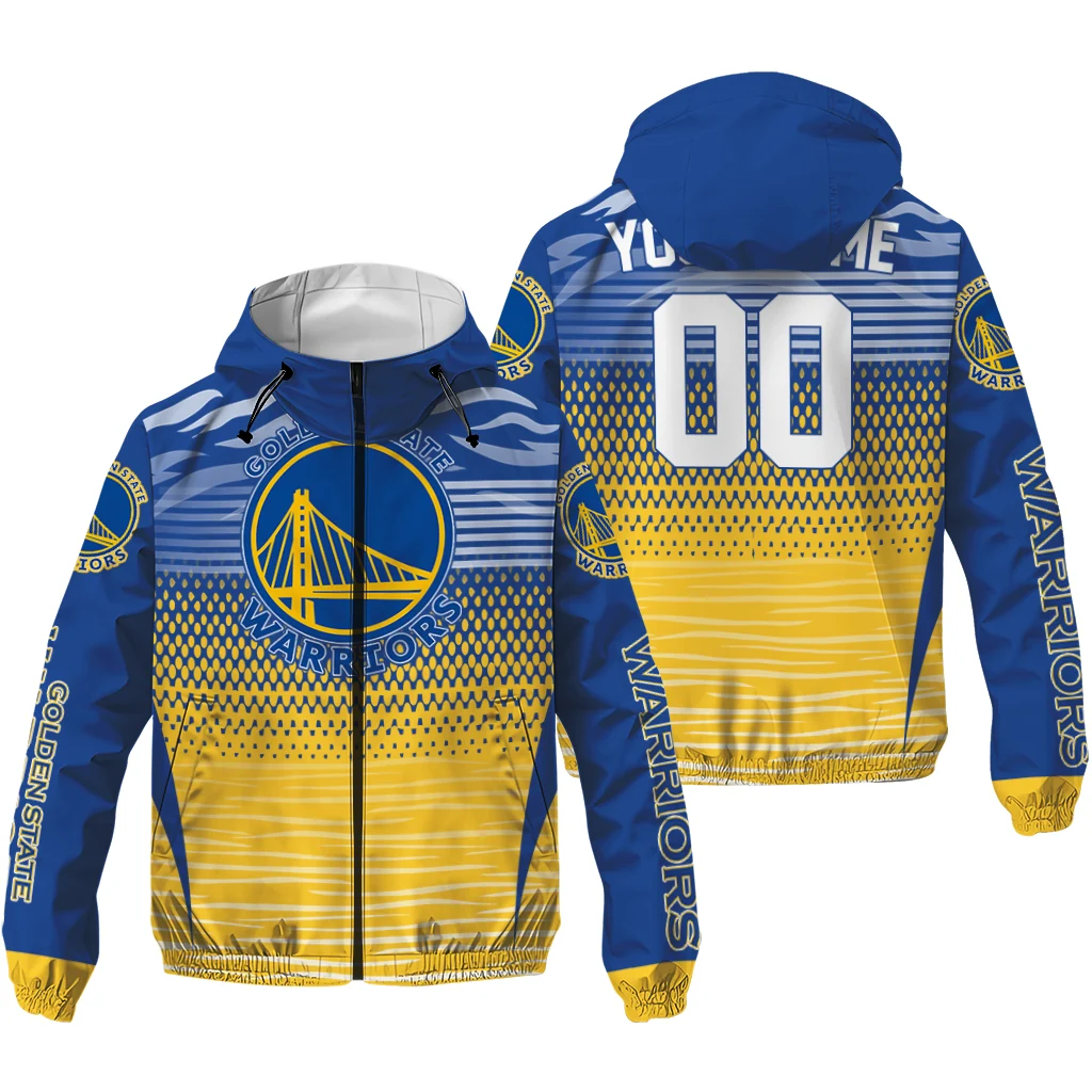 personalized golden state warriors pattern layers blue windbreaker jacket high quality personalized golden state warriors pattern layers blue windbreaker jacket high quality