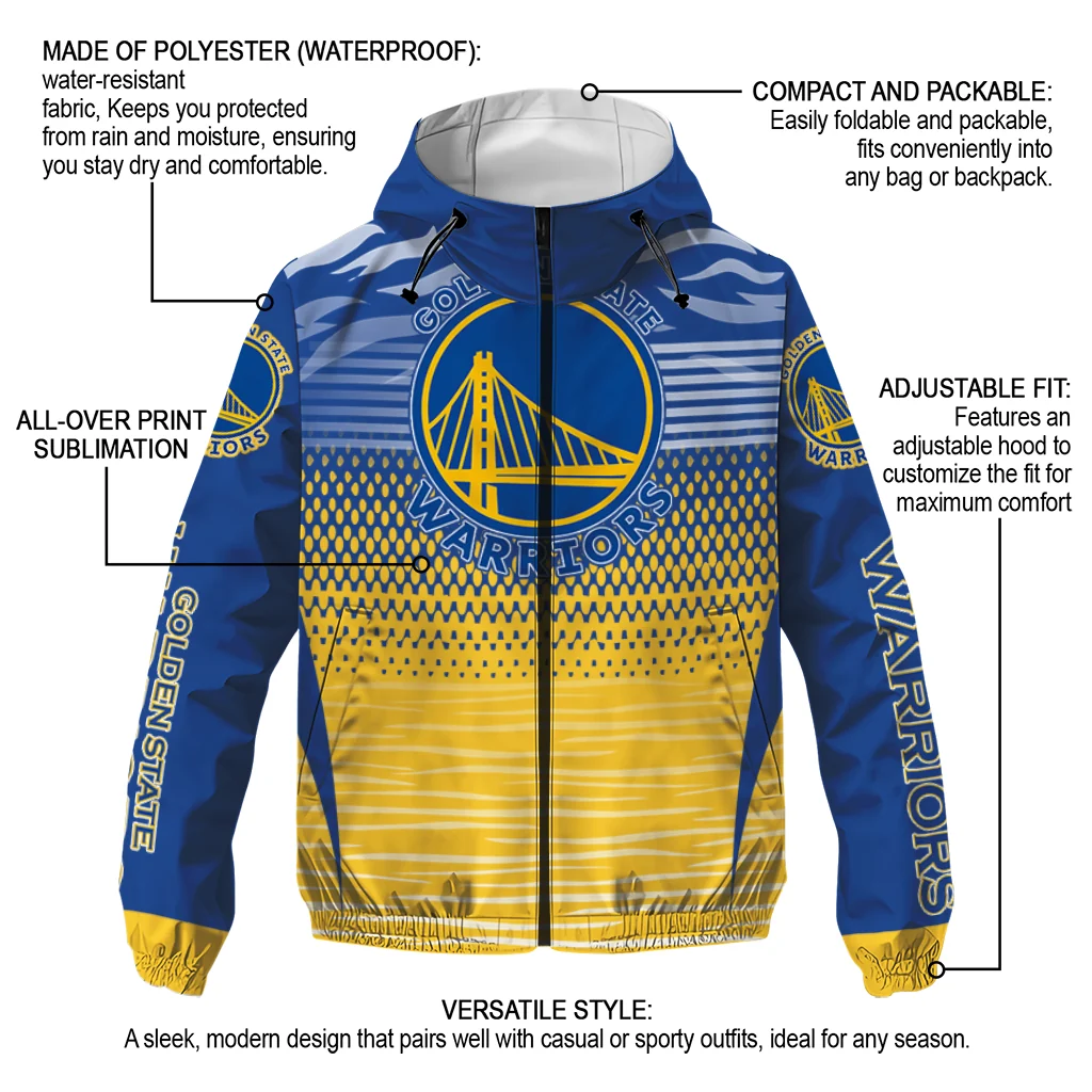 personalized golden state warriors pattern layers blue windbreaker jacket new arrival personalized golden state warriors pattern layers blue windbreaker jacket new arrival
