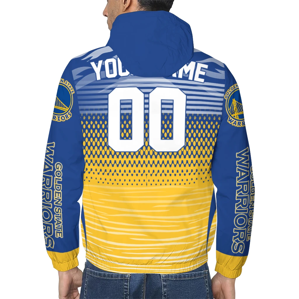personalized golden state warriors pattern layers blue windbreaker jacket trendy personalized golden state warriors pattern layers blue windbreaker jacket trendy