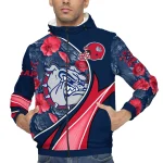 personalized gonzaga bulldogs blossoms helmet blue windbreaker jacket best selling