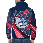 personalized gonzaga bulldogs blossoms helmet blue windbreaker jacket best selling