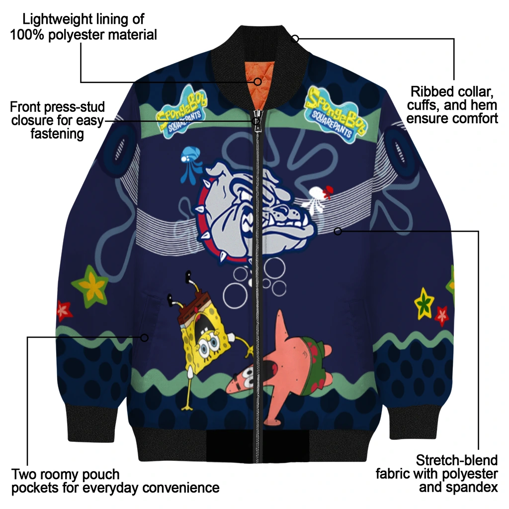 personalized gonzaga bulldogs spongebob playtime blue bomber jacket new arrival personalized gonzaga bulldogs spongebob playtime blue bomber jacket new arrival