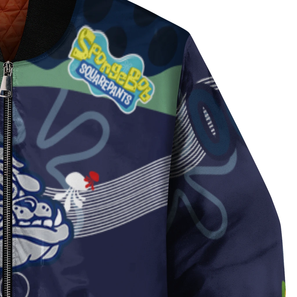 personalized gonzaga bulldogs spongebob playtime blue bomber jacket premium grade personalized gonzaga bulldogs spongebob playtime blue bomber jacket premium grade