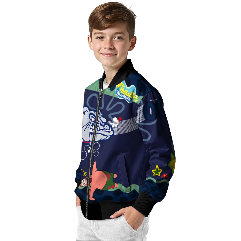 personalized gonzaga bulldogs spongebob playtime blue bomber jacket trendy personalized gonzaga bulldogs spongebob playtime blue bomber jacket trendy