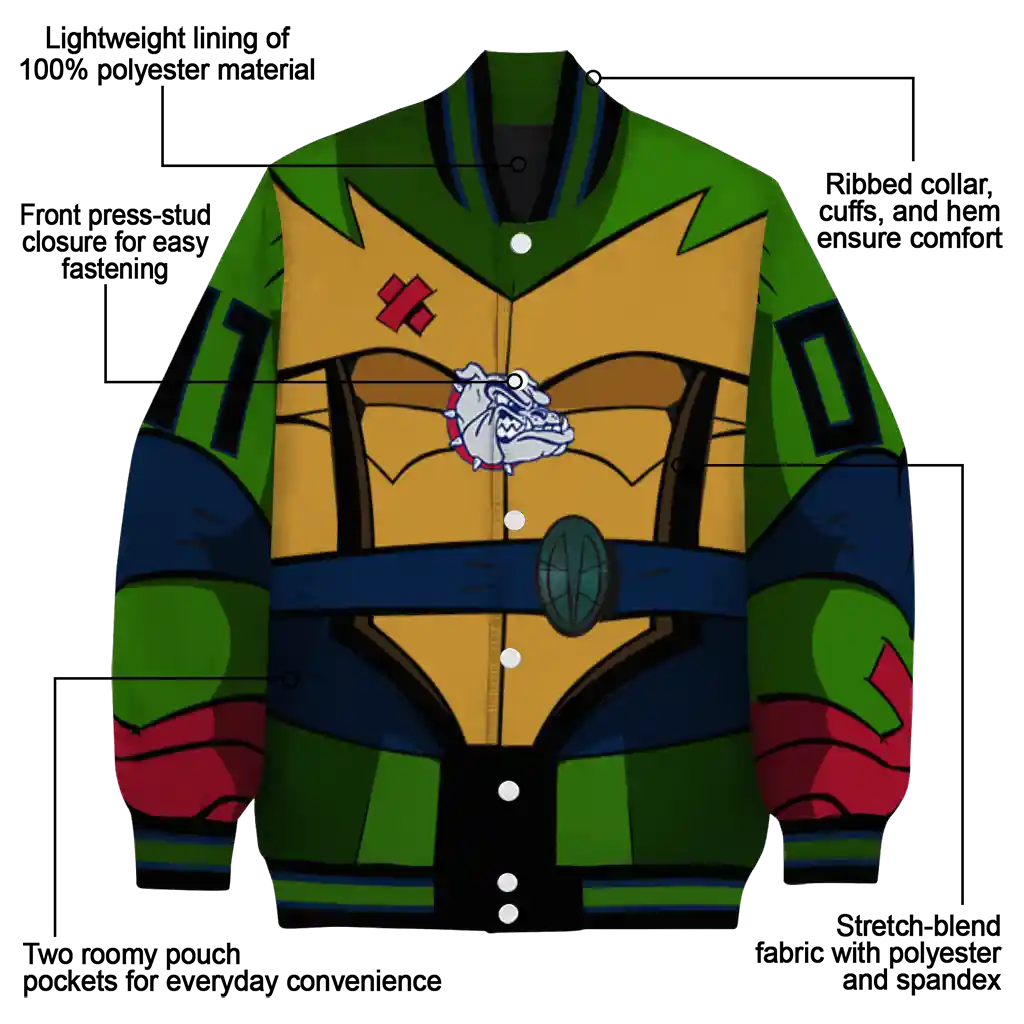 personalized gonzaga bulldogs turtle armor varsity jacket new arrival personalized gonzaga bulldogs turtle armor varsity jacket new arrival