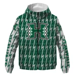 personalized hawaii rainbow warriors lightning strike grid green windbreaker jacket best selling