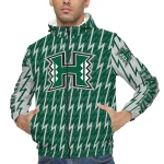 personalized hawaii rainbow warriors lightning strike grid green windbreaker jacket best selling