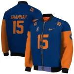 personalized houston astros team patch blue bomber jacket best selling