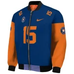 personalized houston astros team patch blue bomber jacket best selling