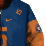 personalized houston astros team patch blue bomber jacket best selling