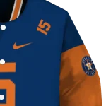 personalized houston astros team patch blue varsity jacket best selling