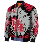 personalized houston cougars burst splatter red bomber jacket best selling