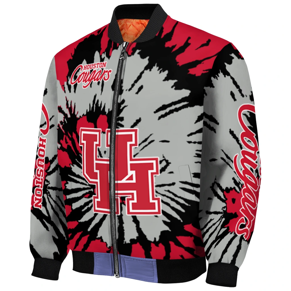personalized houston cougars burst splatter red bomber jacket fashion forward personalized houston cougars burst splatter red bomber jacket fashion forward