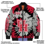 personalized houston cougars burst splatter red bomber jacket best selling