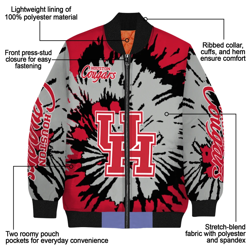 personalized houston cougars burst splatter red bomber jacket new arrival personalized houston cougars burst splatter red bomber jacket new arrival