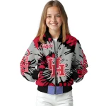personalized houston cougars burst splatter red bomber jacket best selling