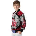 personalized houston cougars burst splatter red bomber jacket best selling