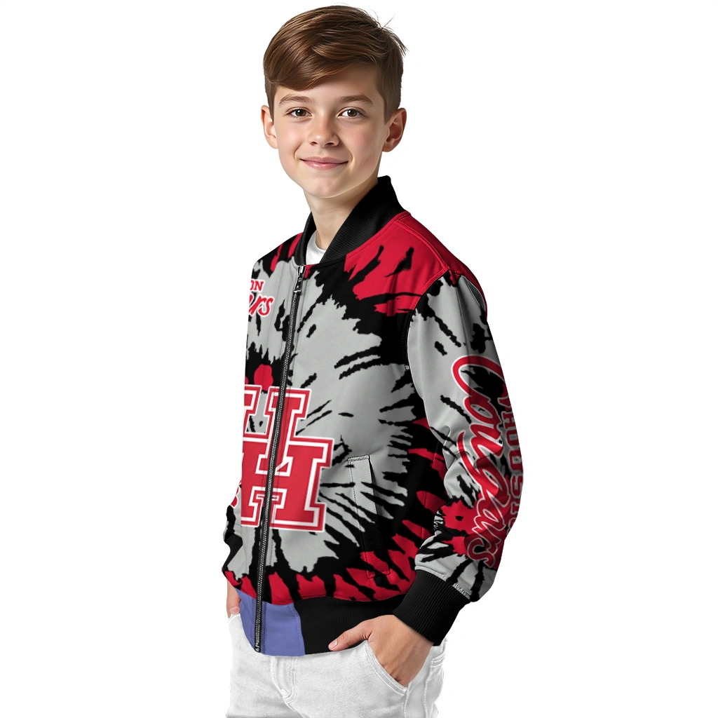 personalized houston cougars burst splatter red bomber jacket trendy personalized houston cougars burst splatter red bomber jacket trendy