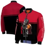 personalized houston cougars groot football red black bomber jacket best selling