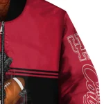 personalized houston cougars groot football red black bomber jacket best selling