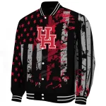 personalized houston cougars star stripes red black varsity jacket best selling