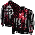 personalized houston cougars star stripes red black varsity jacket best selling
