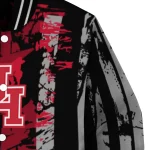 personalized houston cougars star stripes red black varsity jacket best selling
