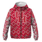 personalized houston cougars trellis mesh red windbreaker jacket best selling