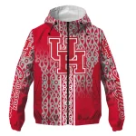 personalized houston cougars tribal swirls red windbreaker jacket best selling