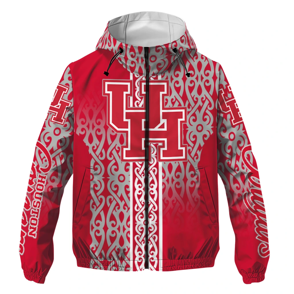 personalized houston cougars tribal swirls red windbreaker jacket best selling personalized houston cougars tribal swirls red windbreaker jacket best selling