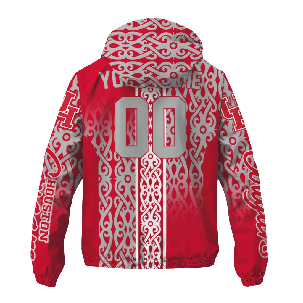 personalized houston cougars tribal swirls red windbreaker jacket fashion forward personalized houston cougars tribal swirls red windbreaker jacket fashion forward